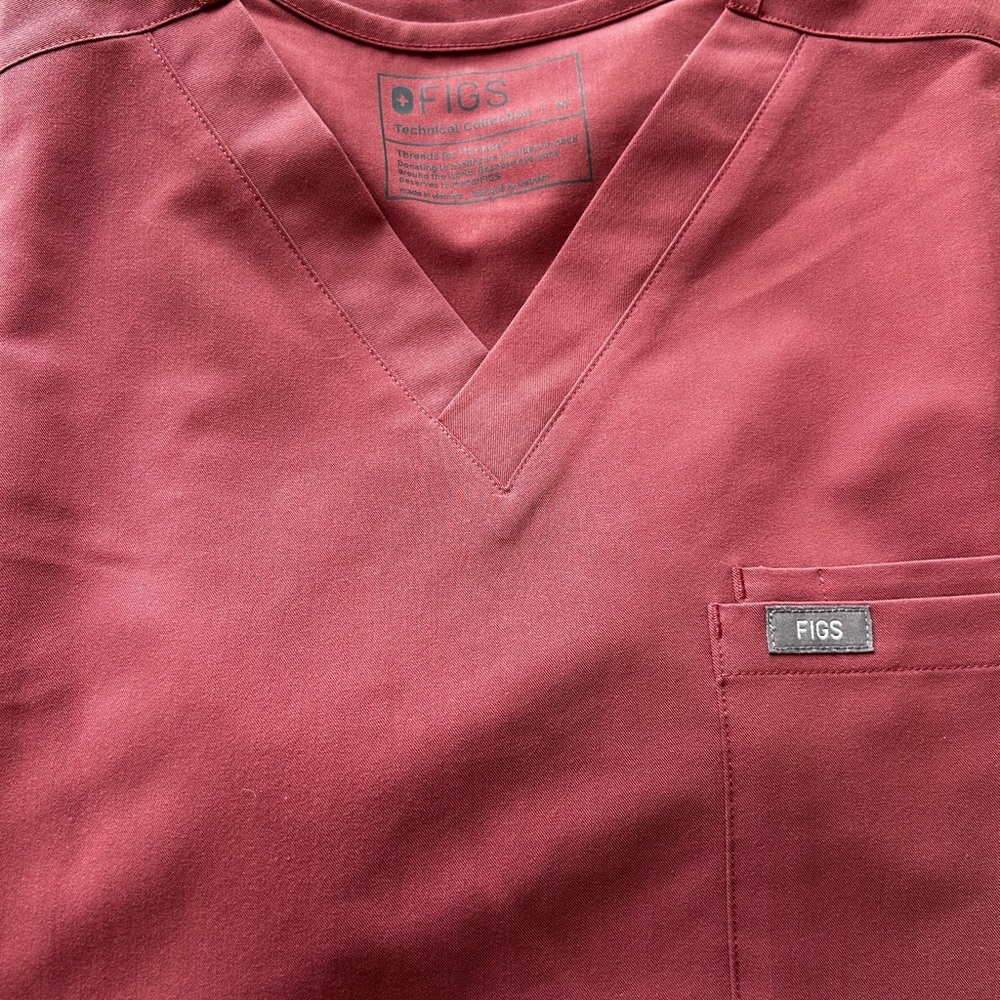 Figs Mauve Scrub Top